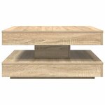 vidaXL Table basse rotative à 360 degrés chêne sonoma 70x70x34 5 cm