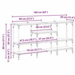 vidaXL Table console avec étagère chêne artisanal 160 x 29 x 80 cm
