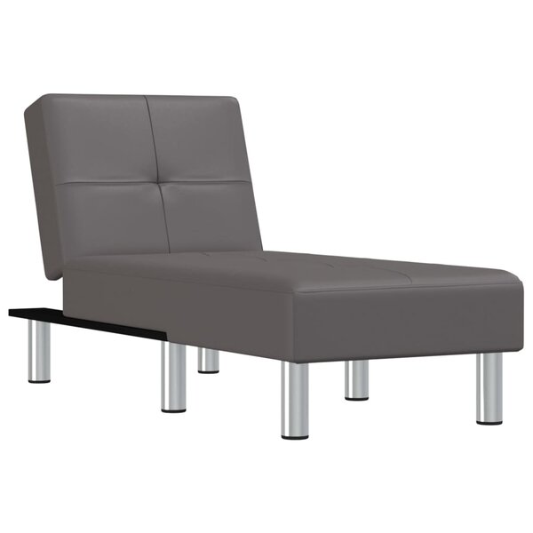 vidaXL Chaise longue gris similicuir