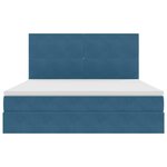 vidaXL Lit de rangement LED avec matelas Bleu foncé 160 x 200 cm
