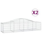 vidaXL Paniers à gabions arqués 2 Pièces 200x50x40/60 cm fer galvanisé