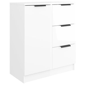 vidaXL Buffet Blanc brillant 60x30x70 cm Bois d'ingénierie