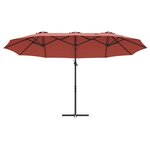 vidaXL Parasol cantilever de jardin Couleur terre cuite