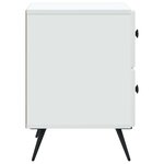 vidaXL Cabinet de chevet avec tiroir 2 Pièces Blanc 43 x 34 5 x 47 5 cm