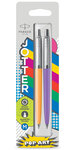 Parker jotter originals - 2 stylos bille - orange et violet - recharge bleue pointe moyenne - sous blister