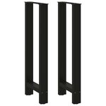 vidaXL Pieds de table de bar Noir 2 pièces 40 x (100-101) cm Acier