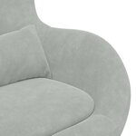 vidaXL Fauteuil œuf Gris clair 63 x 73 x 90 cm Velours