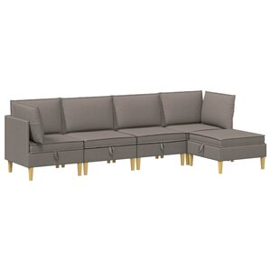 vidaXL Canapé modulaire avec rangement 5 Pièces Taupe Tissu