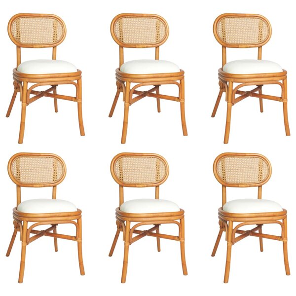 vidaXL Chaises à manger lot de 6 marron clair Lin