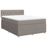 vidaXL Sommier à lattes de lit avec matelas Taupe 160x200 cm Tissu