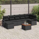 vidaXL Ensemble de canapé de jardin 8 Pièces Noir