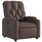 vidaXL Fauteuil inclinable électrique Marron Similicuir