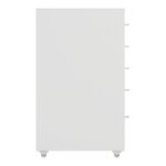 Caisson de bureau meuble de rangement pour documents dossiers fournitures de bureau à roulettes avec 5 tiroirs 69 x 28 x 41 cm blanc 03_0006328