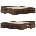 vidaXL Cadre de lit chêne marron 135x190 cm bois d'ingénierie