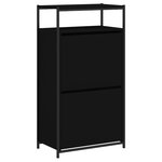 vidaXL Armoire à chaussures noir 60x34x112 cm bois d'ingénierie