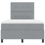 vidaXL Lit à ressorts avec matelas et LED grise  120 x 190 cm  en tissu