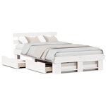 vidaXL Cadre de lit avec tiroir Blanc 140 x 190 cm Bois massif en pin