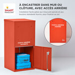 Boîte à colis Extra Large Rouge 2 portes Acier galvanisé SMART PARCEL BOX™
