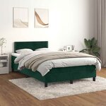 vidaXL Sommier à lattes de lit et matelas Vert foncé 120x200cm Velours