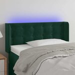 vidaXL Tête de lit à LED Vert foncé 93x16x78/88 cm Velours