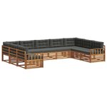 vidaXL Ensemble de canapés d'extérieur 9 Pièces Naturel et Anthracite