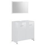 vidaXL Ensemble de meubles de bain 3Pièces Blanc brillant Bois ingénierie