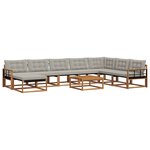 vidaXL Ensemble de canapés d'extérieur 9 Pièces Gris Naturel et Clair