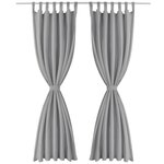 vidaXL Rideau occultant avec boucles 2 Pièces 140 x 225 cm Gris