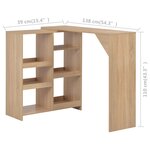 vidaXL Table de bar avec tablette amovible Chêne 138x39x110 cm
