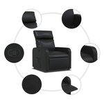 vidaXL Fauteuil inclinable Noir Similicuir