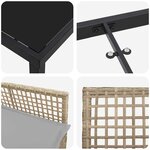 vidaXL Ensemble de salle à manger pour jardin 9 Pièces Beige polyrotin