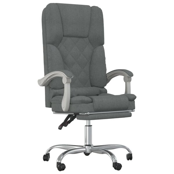 vidaXL Fauteuil de massage inclinable de bureau Gris foncé Tissu