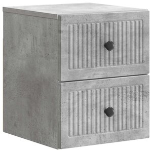 vidaXL Cabinet de chevet mural Gris béton 33 x 34 5 x 40 cm