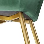 Lot de 2 chaises pieds doré siège de salon cuisine salle à manger design élégant vert 08_0000162