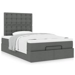 vidaXL Cadre de lit ottoman avec matelas gris foncé 120x200cm tissu