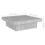 vidaXL Table basse Gris béton 90x90x28 cm Aggloméré