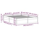vidaXL Cadre de lit Noir Bois massif 140x190 cm