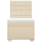 vidaXL Sommier à lattes de lit avec matelas Crème 100x200 cm Tissu