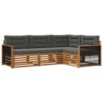 vidaXL Ensemble de canapés d'extérieur 4 pc Naturel et Anthracite