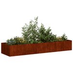 vidaXL Jardinière rouillé 280x80x40 cm acier inoxydable