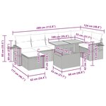 vidaXL Salon de jardin 5 Pièces avec coussins noir résine tressée acacia