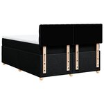 vidaXL Sommier à lattes de lit avec matelas Noir 140x200 cm Tissu