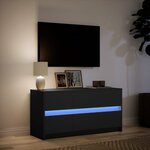 vidaXL Meuble TV avec LED noir 100x34x50 cm bois d'ingénierie
