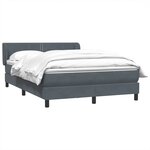 vidaXL Sommier à lattes de lit et matelas gris foncé 140x210cm velours