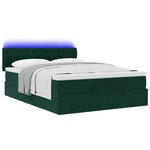 vidaXL Cadre de lit ottoman avec matelas vert foncé 140x200 cm velours
