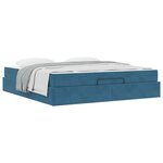 vidaXL Cadre de lit avec matelas avec matelas 2 Pièces Bleu Velours