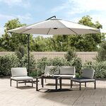 vidaXL Parasol cantilever 3 5 m blanc sable