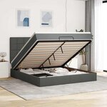VidaXL Cadre de lit ottoman avec matelas gris foncé 180x200 cm tissu