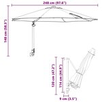 vidaXL Parasol mural terracotta 250 cm