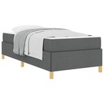 vidaXL Cadre de lit avec matelas Gris foncé 90 x 190 cm tissu